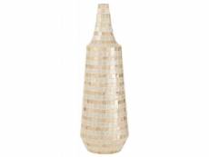 Paris prix - vase design en bambou "mosaïque" 70cm beige