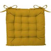 Pegane - Lot de 4 galettes de chaise en coton et polyester coloris ocre - Dim : l 38 x l 38 cm - ocre