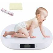 Senderpick - Pèse-bébé, pèse-bébé numérique pour enfants jusqu'à 20 kg, pèse-bébé électronique avec écran lcd, serviette et règle, pèse-bébé pour