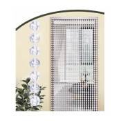 Shining House - Rideau de porte en perles transparentes 80 x 180 cm - white