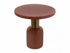 Table basse 51x51x49,5 ega rouge fait main en fer certification bsci idéal pour la salle à manger