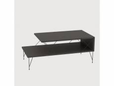 Table basse design à 2 plateaux cayena noir et gris foncé