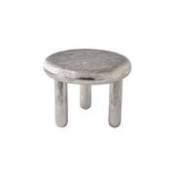 Table basse Thick Disk / Ø 60 x H 46 cm - Aluminium nervuré - Pols Potten gris en métal