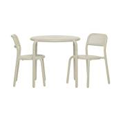 Table bistrot et 2 chaises en aluminium desert Toni