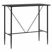 Table de bar bois noir et pieds métal noir Meica 120 cm