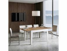 Table de cuisine extensible 90x120-180cm bois blanc