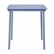 Table en acier inoxydable bleu provence mat 75x75 Patio