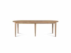 Table ronde 6 pieds fuseau 115 cm + 3 rallonges bois