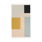 Tapis en laine multicolore 140x80 cm Kelim Graphique - Ferm Living