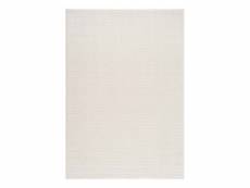Tara - tapis uni blanc à relief chevron 160x230cm
