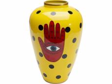 "vase fatima jaune main rouge 38cm"