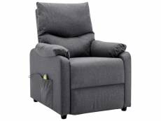 Vidaxl fauteuil de massage gris foncé tissu 322457