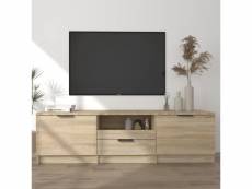 Vidaxl meuble tv chêne sonoma 140x35x40 cm bois d'ingénierie