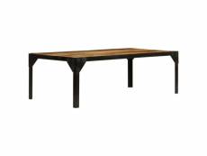 Vidaxl table basse bois massif de manguier brut et acier 110 cm