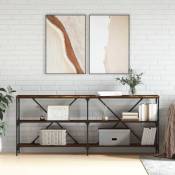 Vidaxl - Table console chêne fumé 180x30x75 cm bois d'ingénierie et fer