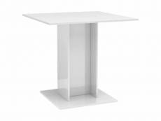 Vidaxl table de salle à manger blanc brillant 80x80x75 cm aggloméré 800258