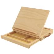 Vinsetto Chevalet de table en bois avec tiroir de rangement pour des toiles jusqu'à 24,5 cm pour adultes débutants bois naturel