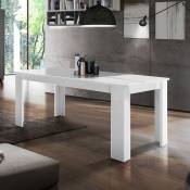 Web Furniture - Table à manger Extensible salon cuisine 4-8 personnes Blanc Brillant Jesi Light