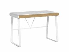 Aesir - bureau 3 tiroirs blanc et aspect bois