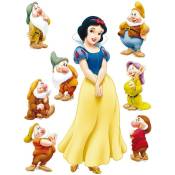 Ag Art - Sticker géant Blanche Neige et 7 Nains Princesse Disney 65x85cm