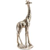 Amadeus - Girafe debout en polyrésine argenté