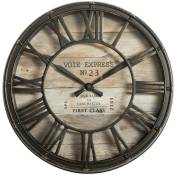 Atmosphera - Horloge à poser vintage marron D20cm