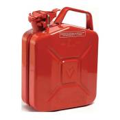 Bidon pour carburant contenu 5 l rouge pompier ral 3000 tôle d'acier L230xl120xH310 mm