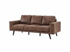 Canape - sofa - divan pilar ensemble de 2 canapés vintage - simili marron - l 203 x p 84 x h 84 cm