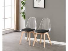 Céline - lot de 4 chaises transparentes noir