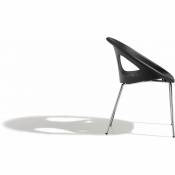 Chaise design drop pieds chromés - Gris
