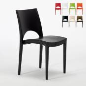 Chaise en polypropylène empilable salle à manger bar Paris Grand Soleil Couleur: Noir