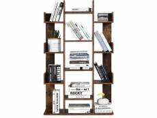 Costway bibliothèque à 13 compartiments, 86 x 23,5 x 140,5 cm, étagère de rangement avec dispositif anti-dumping, style industriel