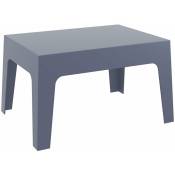 Décoshop26 - Table basse de jardin en plastique gris foncé 50x70x43 cm