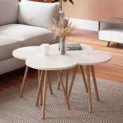 Ensemble de 4 tables avec une seule conception idéale pour le salon différentes couleurs disponibles taille : Blanc