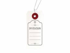 Etiquettes blanches + tampon bois invitation #KIT