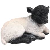 Farmwood Animals - Agneau blanc et noir couché 24 x 14 x 15 cm - Blanc