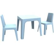 Garbar - julieta Chaise-Table Pour Enfants Intérieur, Extérieur Set 2+1 Bleu Ciel - Bleu Ciel