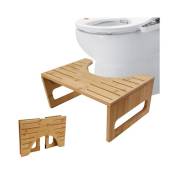 Groofoo - Tabouret de Toilette en Bois, Pliante Bambou Toilettes Tabouret, Marche Pied wc pour Adulte Anti Constipation, Repose Pieds Physiologique
