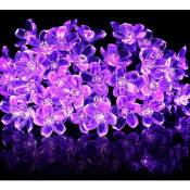 Guirlande Lumineuse Exterieur Solaire,50 LED 7M Lumière de Sakura Solaire,8 Modes Lampe Fée des Fleurs Couleur Changeante Décorative étanche pour