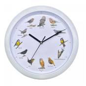 Horloge chant d'oiseau Blanc Herzberg HG03725 - Blanc