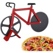 Kinsi - Roulette Pizza , Roulette à Pizza Original, Couteau à Pizza en Forme de Vélo, Roulette Pizza Professionnel (Rouge)