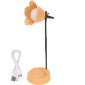 Lampe de Bureau LED ÉTudiant Chambre ÉClairage Contact Lecture Protection des Yeux USB Abat-Jour Lampe de Table, Jaune