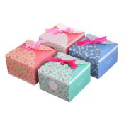 Linghhang - Lot de 20 Boite Cadeau Vide Carrée en Carton Dentelé avec Ruban - 15 x 15 x 9 cm – Petite Boite Carton Cadeau de Mariage, Fêtes, Savons