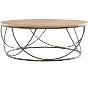 Miliboo - Table basse ronde bois clair chêne et métal
