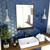 Miroir salle de bain 80x60cm - laqué noir mat avec