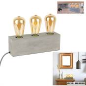 Mobilibrico - Lampe a Poser Beton 3 Ampoules - gris