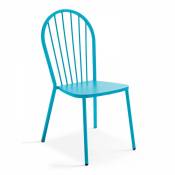 Oviala - Chaise bistrot de jardin en métal bleu -