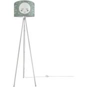 Paco Home - Lampe pour enfants Lampadaire Chambre d'enfant Lampe avec motif lune E27 Trois Pieds Blanc + Ampoule, Gris (Ø38 cm)