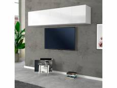 Placard suspendu 180 cm meuble salon blanc brillant 2 compartiments joy up AHD Amazing Home Design