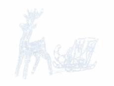 Silhouette renne lumineux avec traîneau - renne et traîneau lumineux de noël - décoration led extérieure de noël - 120 led blanc froid
